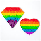 Diamond & Heart Shaped Rainbow Fidget Pop-It Toy