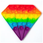 Diamond & Heart Shaped Rainbow Fidget Pop-It Toy