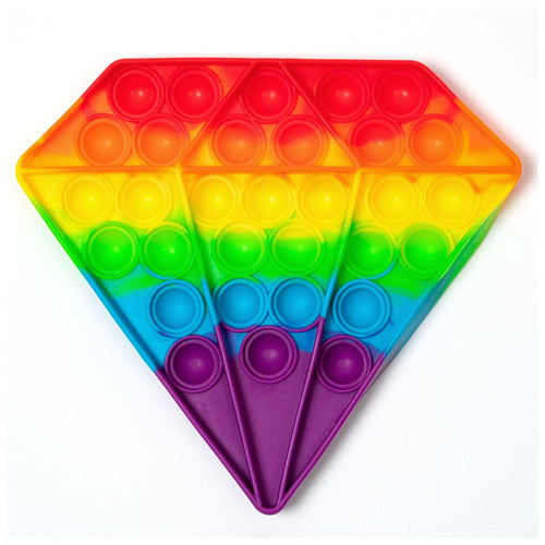Diamond & Heart Shaped Rainbow Fidget Pop-It Toy